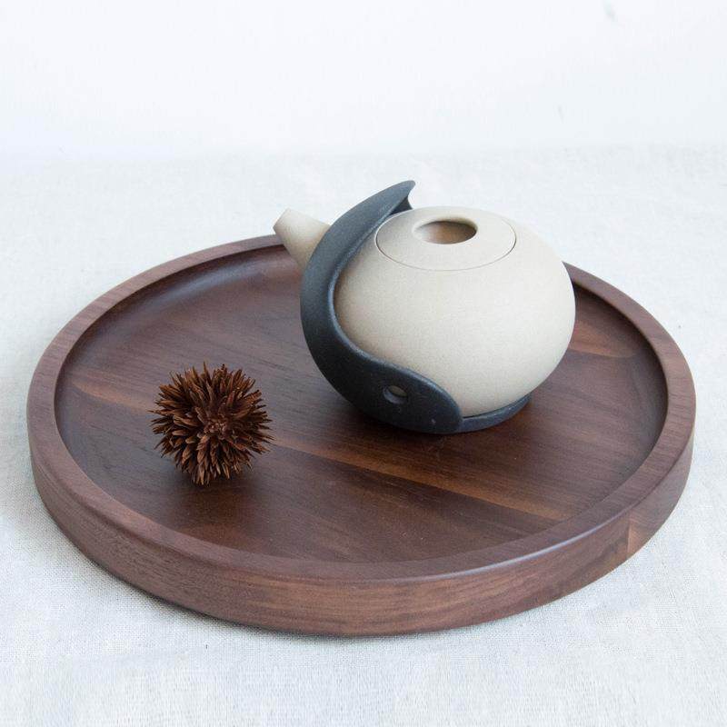 日式木质托盘创意胡桃木圆形大餐盘子茶盘面包点心果盘桌面收纳盘,农用物资,其他肥料,淘宝优惠券,粉丝福利购,淘宝优惠卷