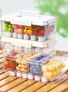 户外冰镇分格鲜盒手提式便当盒水密果保饮料收封盒食UXQ品级冰箱