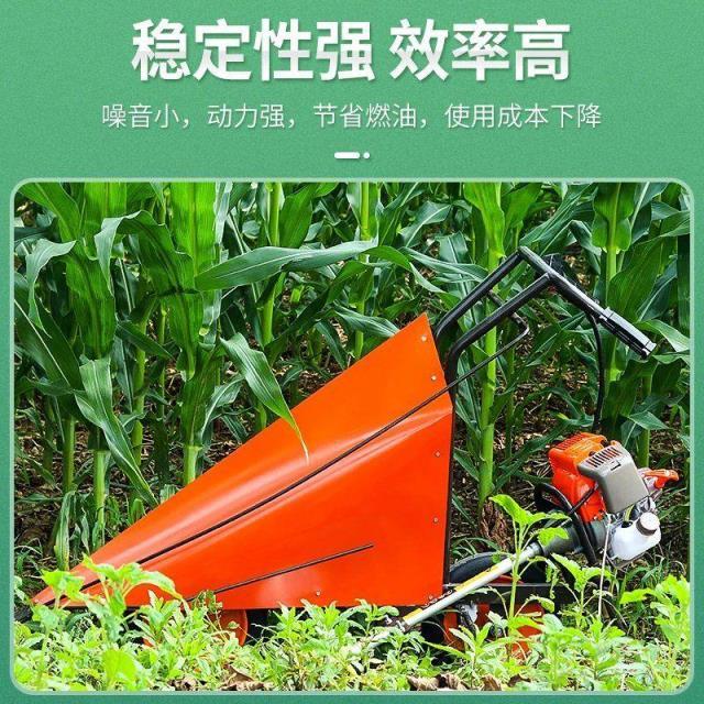 小型玉米辣椒手扶收割机大豆秸秆多功能手推式汽油割晒割倒机家用