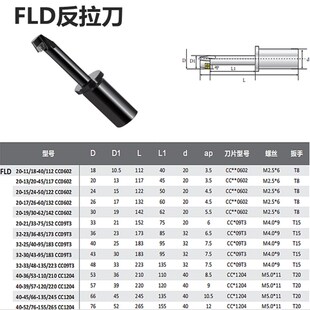 偏心反拉刀直柄反面锪平面倒拉沉头铣刀杆背面反刮沉孔U反镗L向CN