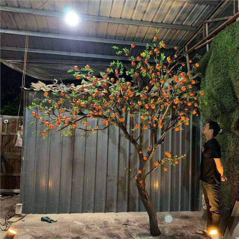 仿真石榴果树假石榴树大型实木水果树落地仿真果树装饰摆件仿真花