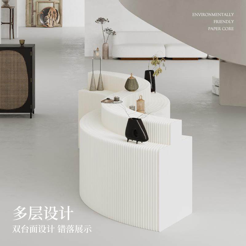 风琴纸折叠阶梯展示台产品陈列架商场展会直播产品陈列长条中岛台,农用物资,其他肥料,淘宝优惠券,粉丝福利购,淘宝优惠卷