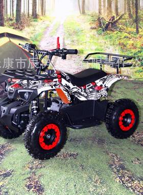 新款49cc电启动小小战神带前大灯前后货架全地形儿童四轮越野摩托
