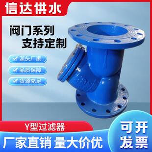 信达Y型过滤器DN100不锈钢滤网污水管道除污器GL41H法兰过滤器