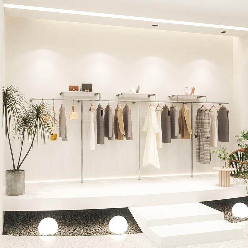 服装店展示架置物架女装店上墙挂衣杆不锈钢货架落地挂衣杆陈列架,纺织面料/辅料/配套,纺织机械配件,淘宝优惠券,粉丝福利购,淘宝优惠卷