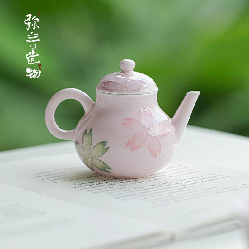 弥言日式有田烧手绘茶壶家用小号泡茶壶单壶带过滤陶瓷功夫泡茶器