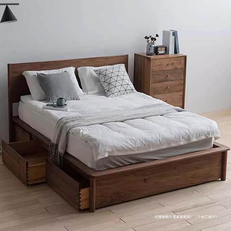 北美黑胡桃木实木床樱桃木高箱抽屉床白橡木双人床主卧室简约大床,机械设备,其他机械设备,淘宝优惠券,粉丝福利购,淘宝优惠卷