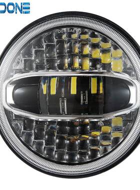 2019年新款适用吉普牧马人JK前大灯哈雷改装LED车灯108W汽车大灯