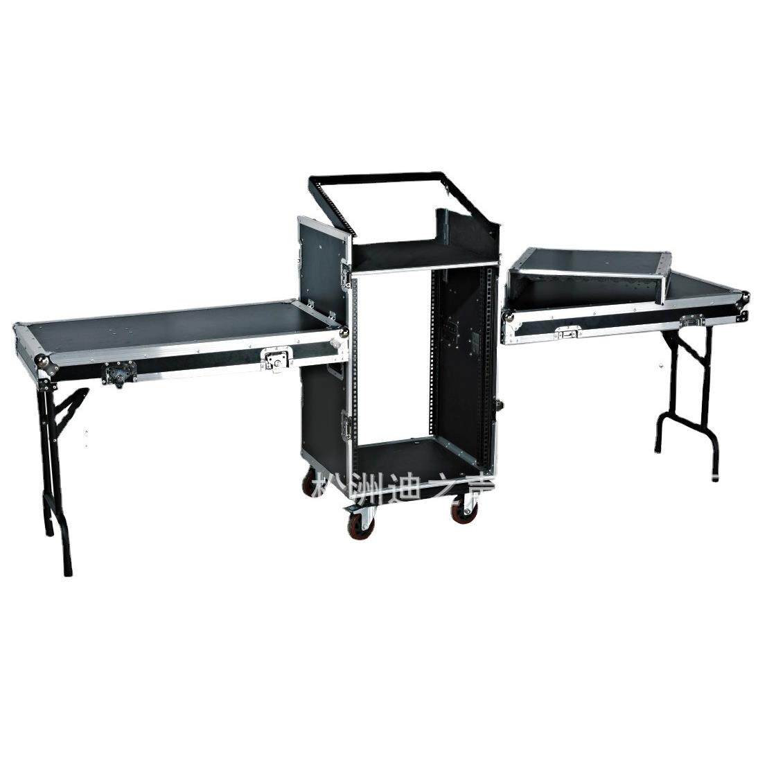 16U三开门航空机柜带调音台柜影音机柜KTV机柜网络机柜带工作台