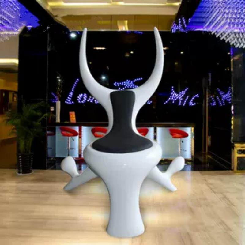 玻璃钢坐凳酒店情侣合欢椅创意牛角座椅八爪辅助