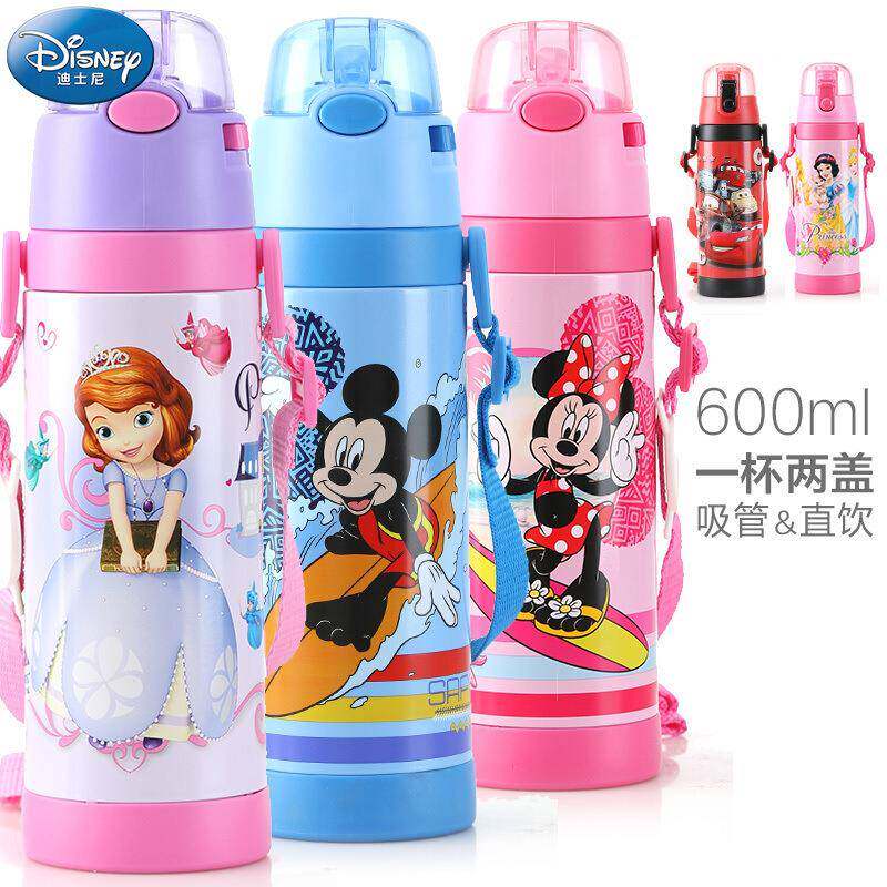 儿童双盖保温杯直饮+吸管两用大容量学生水壶3459