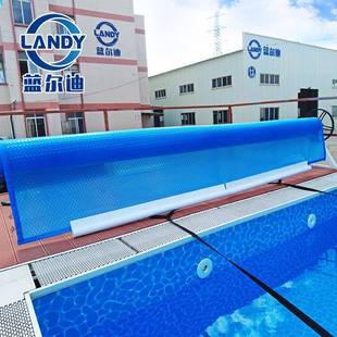 泳池保温膜辅助牵引管夹水池气泡盖塑料白色条状卷管蓝尔迪