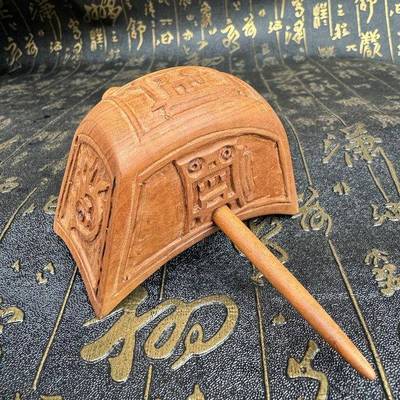 龙虎山头冠五岳真形冠枣木雕刻道冠黄冠道帽偃月冠月牙冠手工雕刻