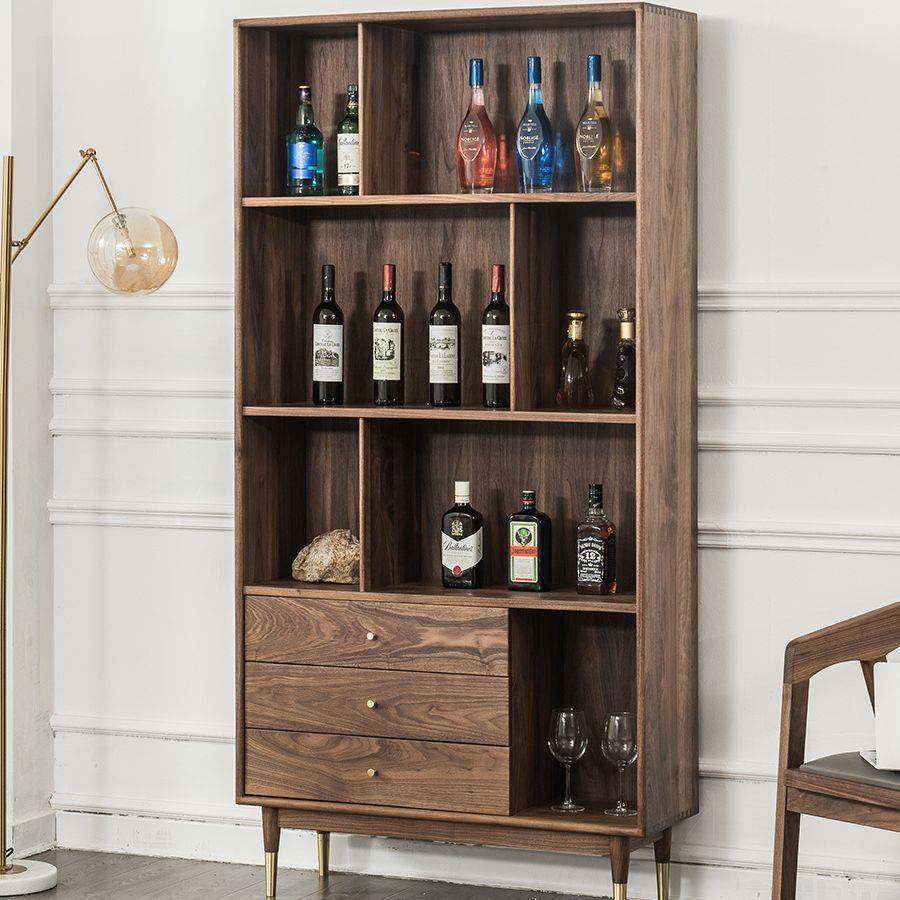 北欧黑胡桃书柜抽拉式现代轻奢纯实木置物架简欧落地书架书桌,机械设备,其他机械设备,淘宝优惠券,粉丝福利购,淘宝优惠卷