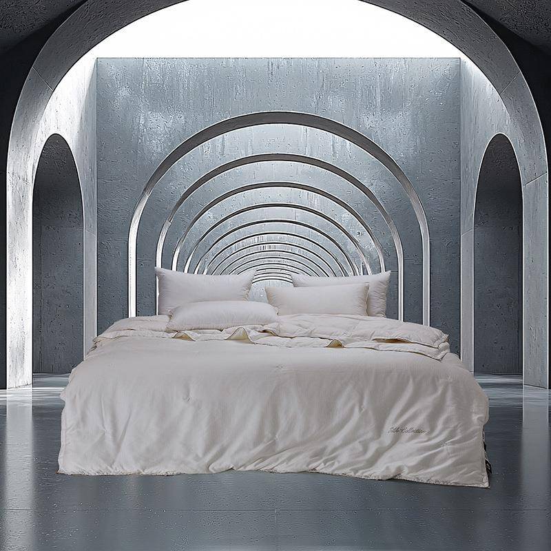 比翼双飞蚕丝鹅绒子母被 蚕丝被95%羽绒被春秋冬被芯子母被二合一