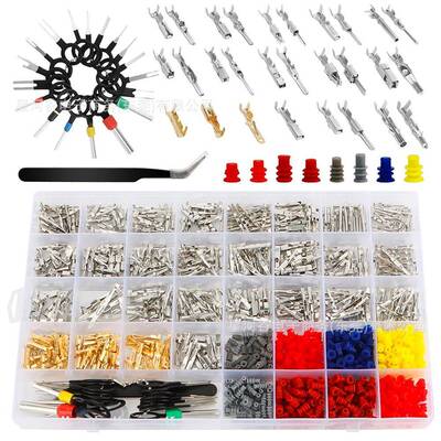 969PCS盒装铜公母接插件汽车连接器配件插针压接端子1-3.5mm