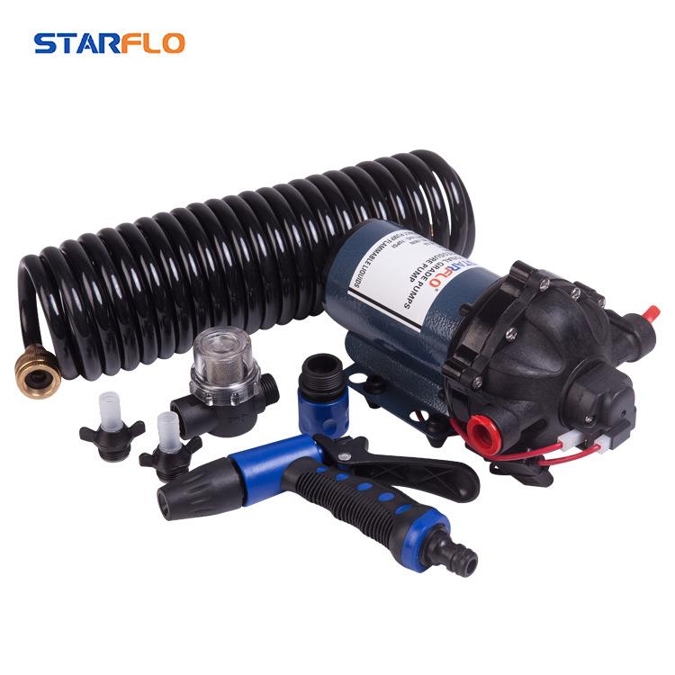 甲板冲洗隔膜抽水泵高压冲洗车泵清洗套装12V24V直流电动游艇船舶