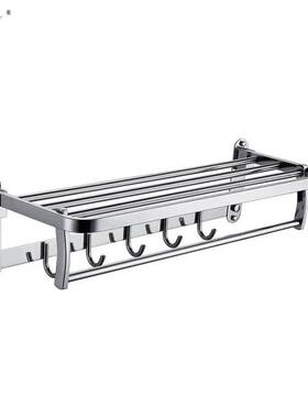 潮安US304不锈钢方管活动匙折叠浴巾架带衣钩排钩