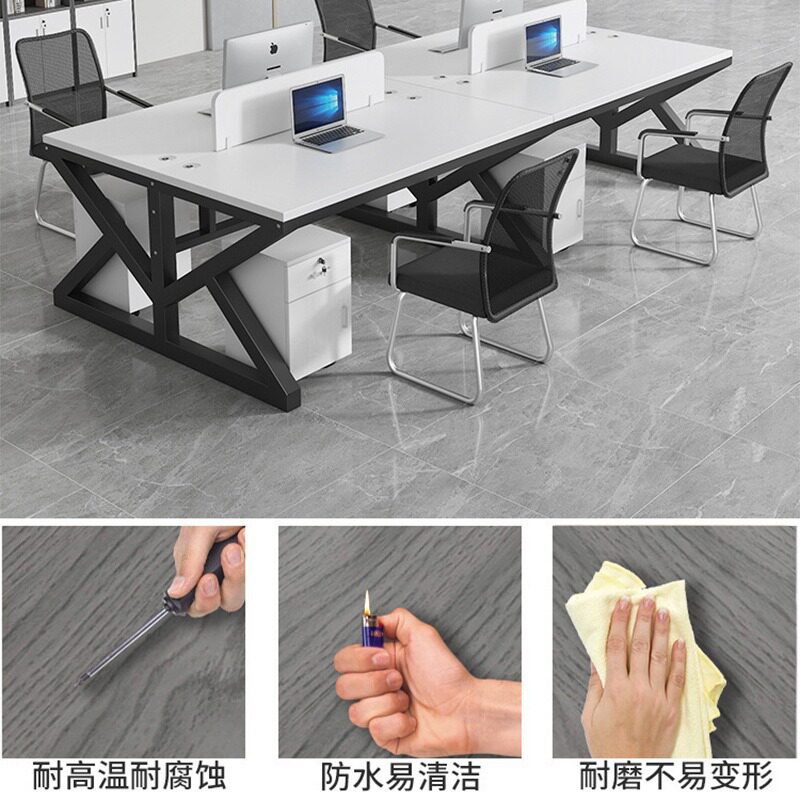 职员工位办公桌简约桌椅组合屏风隔断桌工作桌1-4人工位桌带柜椅