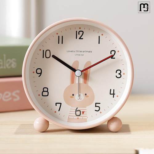 摆台式闹钟表儿童时钟女孩摆放桌面可爱静音卡通小学生用起床