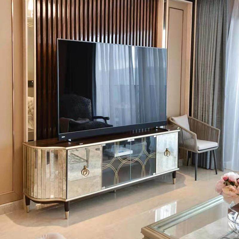 现代轻奢电视柜客厅北欧地柜小户型卧室储物柜简欧实木餐边柜墙柜