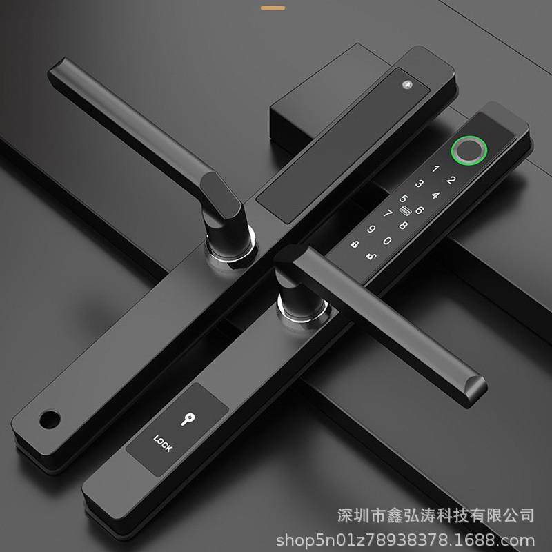 单面防水断桥铝门断桥门锁指纹锁断桥铝平移门感应锁铝合金智能锁