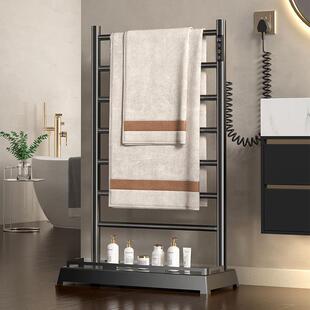 智能碳纤维恒温加热电热毛巾架落地式创意置物架调温定时直销