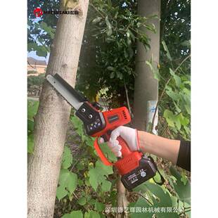 松崎21V电动修枝锯充电高空修剪树枝伸缩加长杆园林果树修枝链锯