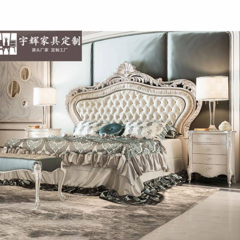 欧式风格实木1.8米双人床主卧大床新古典布艺公主1.5婚床