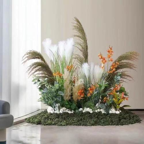 假花仿真花芦苇草植物造景软装花艺布置橱窗展柜花卉花丛落地装饰