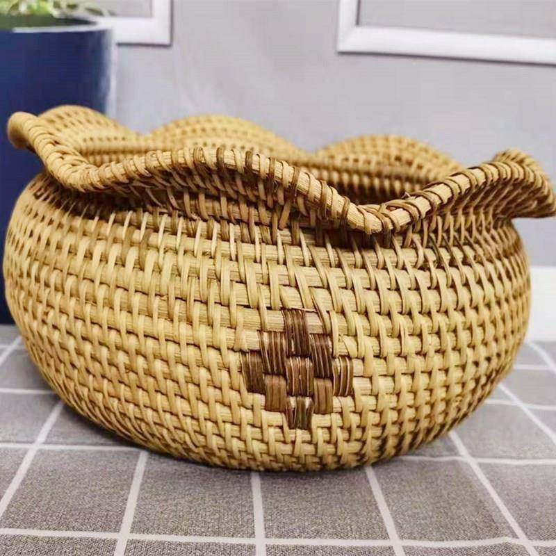 越南手工藤编编织福袋篮收纳篮新中式聚宝盆客厅家用水果篮,纺织面料/辅料/配套,纺织机械配件,淘宝优惠券,粉丝福利购,淘宝优惠卷