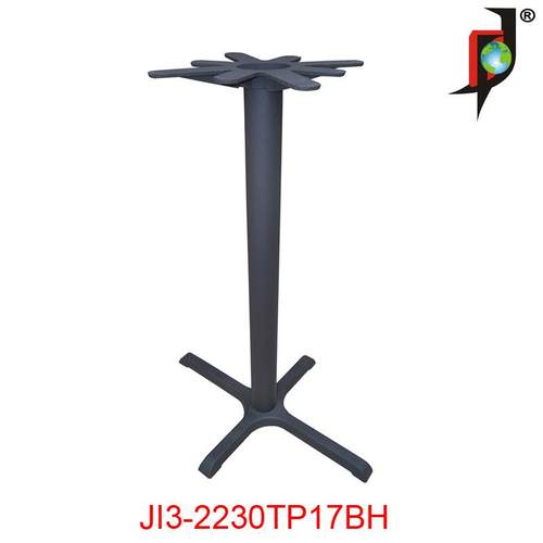 北欧高吧餐桌五金桌脚配件铸铁桌腿银色台架红色台脚