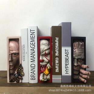 新品Peepingonthebookshelf书架偷窃者书挡工艺品书橱装饰