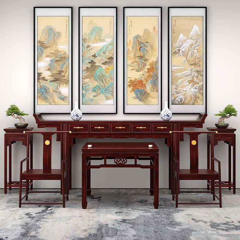 新中式中堂六件套实木农村家用神台柜供奉桌八仙桌佛台条案香案,收纳整理,烫衣板及配件,淘宝优惠券,粉丝福利购,淘宝优惠卷