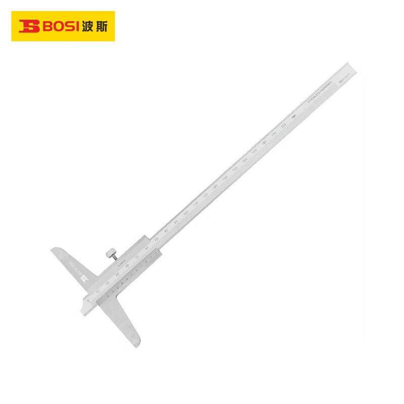 波斯工具(BOSITOOLS)不锈钢深度游标卡尺0-200mmBS151200