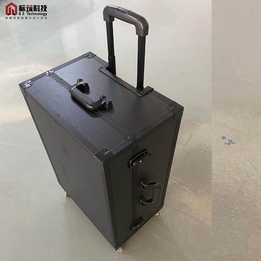 黑色ONT模型拉杆展示箱铝合金边框EVA内衬装置
