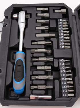 34PCS套多功能棘轮扳手H柄扳手双头扳手批头组套汽修工具批头套筒