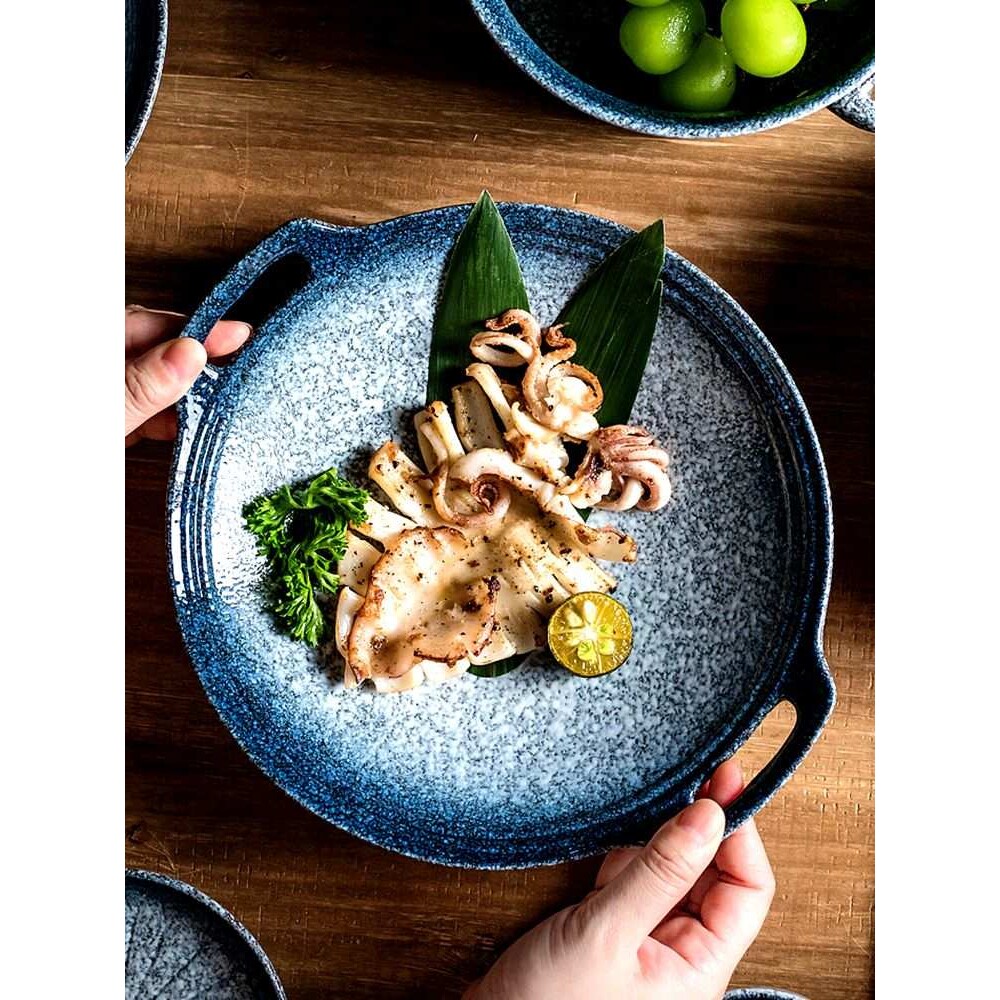 早餐漂亮深盘特别好看双耳盘日式餐具盘子家用菜盘餐盘in风碗沙拉