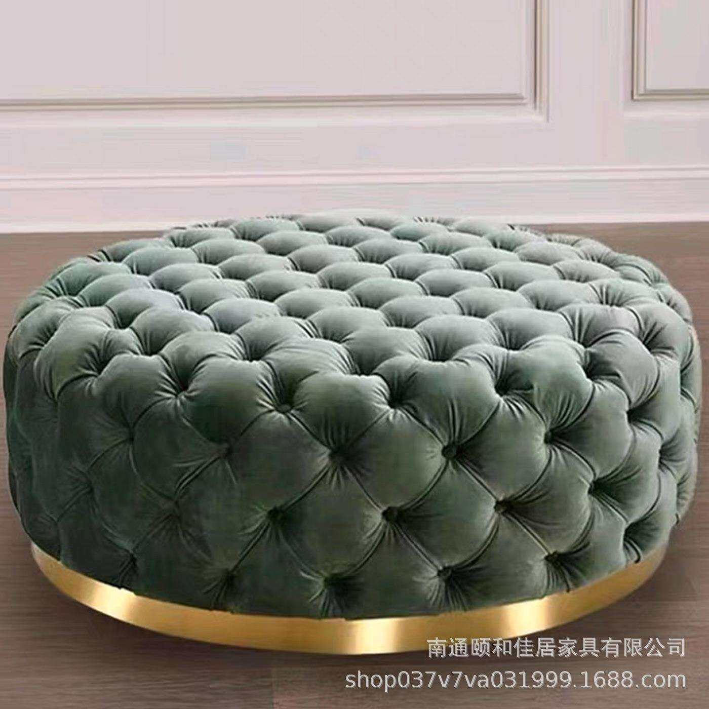 美式复古丝绒沙发雪尼尔布艺法式轻奢客厅小户型实木拉扣沙发组合