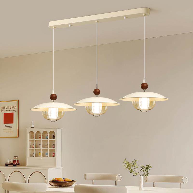 摩灯会餐厅吊灯现代中古餐桌灯护眼全光谱智能吧台摇臂新款木纹