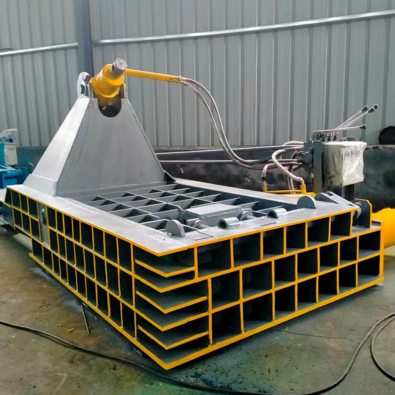 工厂处理废料铝合金不锈钢压缩打包全自动压缩金属压块机源头厂家