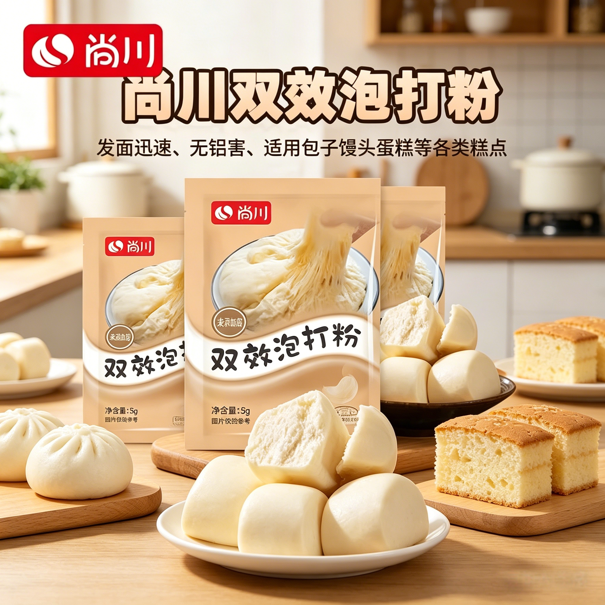 泡打粉无铝害双效家用小包酵母粉蛋糕包子油条烘焙食用早餐店蓬松