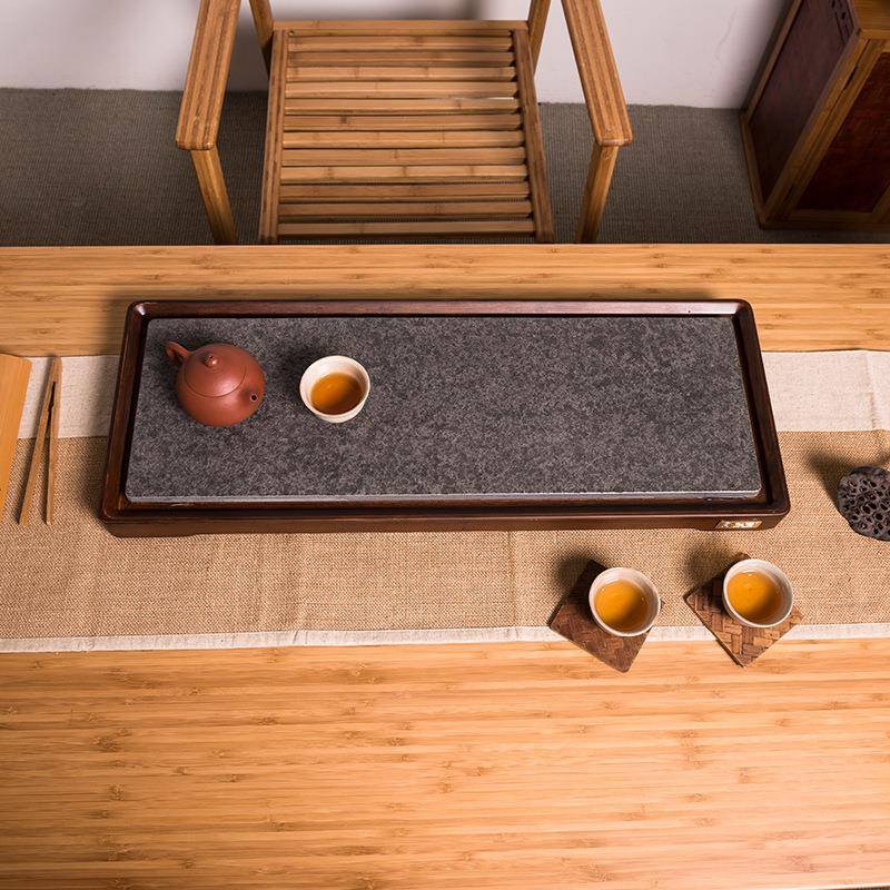 祥福新款现代简约乌金石高端楠竹家用干泡台茶台茶具茶海茶盘