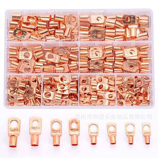 铜鼻子240pcs盒装窥口端子接线鼻子铜镀锡圆形端子SC裸端子