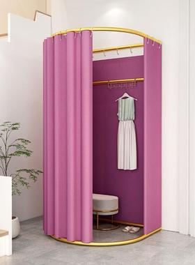 商场更衣室可折叠sy帘服装店试衣间便携式简易落地j移动临时换衣