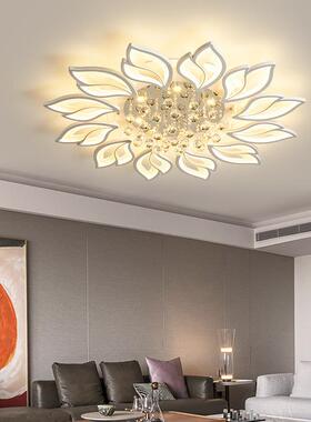 北欧客厅吸顶灯网红创意花瓣家用大厅灯现代轻奢水晶卧室led灯具