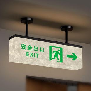 四面发光吊装安全出口发光灯箱指示牌应急疏散紧急逃生灯牌标识牌