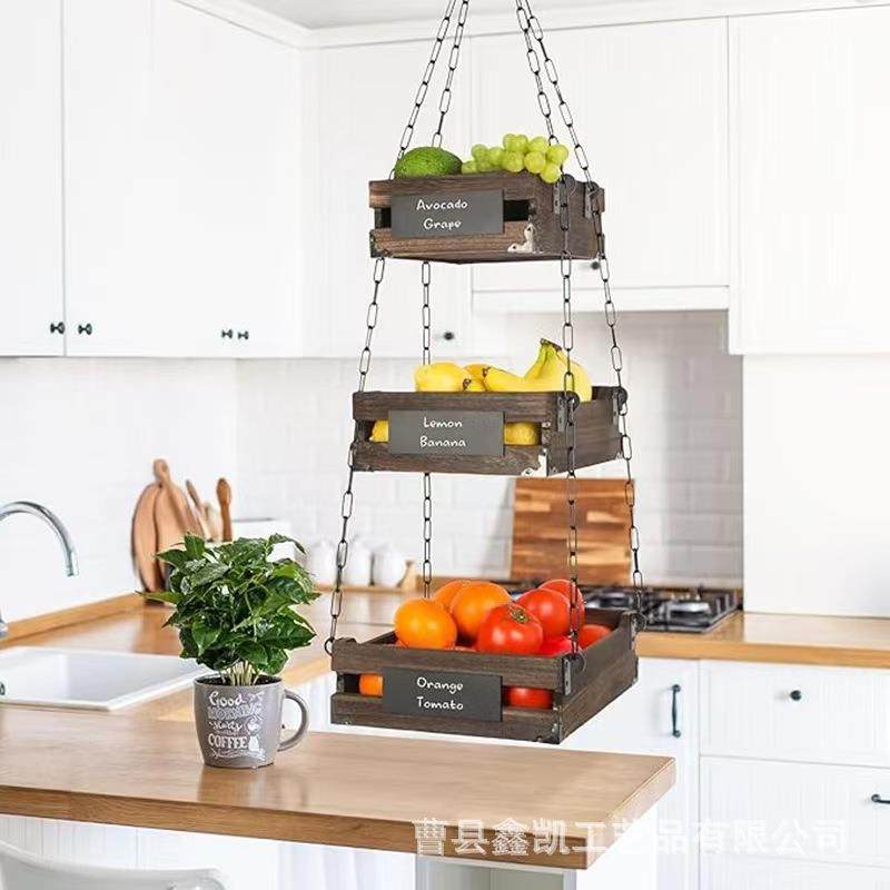 木质水果架悬挂式厨房水果蔬菜收纳篮创意木筐家用三层实木储物架,畜牧/养殖物资,畜牧/养殖器械,淘宝优惠券,粉丝福利购,淘宝优惠卷