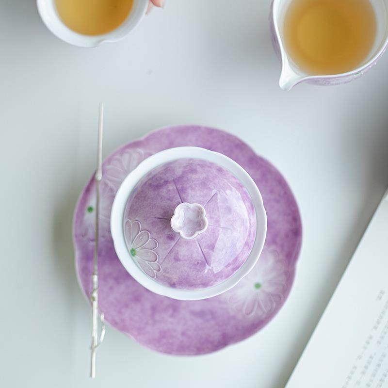 豆蔻紫纯手绘壶承手工花口陶瓷干泡盘盖碗茶壶茶台家用小茶盘茶点,工业油品/胶粘/化学/实验室用品,其他实验室设备,淘宝优惠券,粉丝福利购,淘宝优惠卷