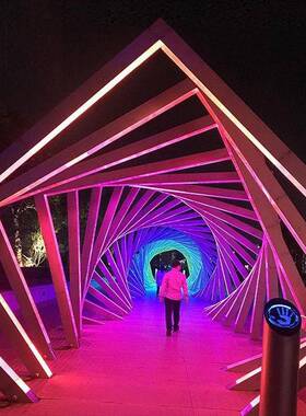 led时光隧道灯景区公园广场走廊户外防水氛围景观几何造型拱门灯